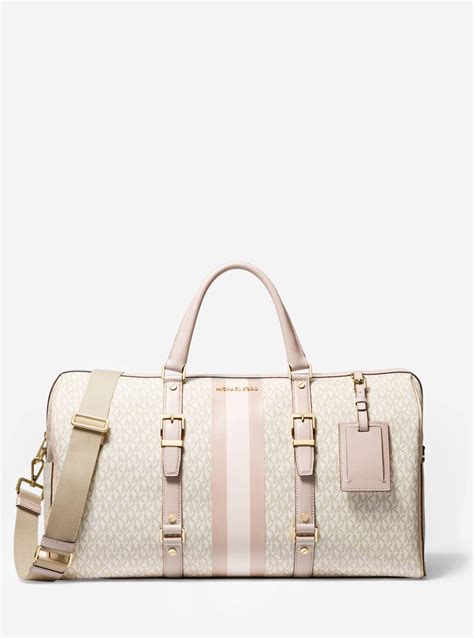 michael kors bedford travel extra-large logo stripe suitcase|Michael Kors Logo Bedford Travel Extra Large Weekender.